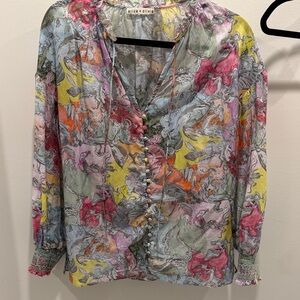 Alice + Olivia button down silk size M